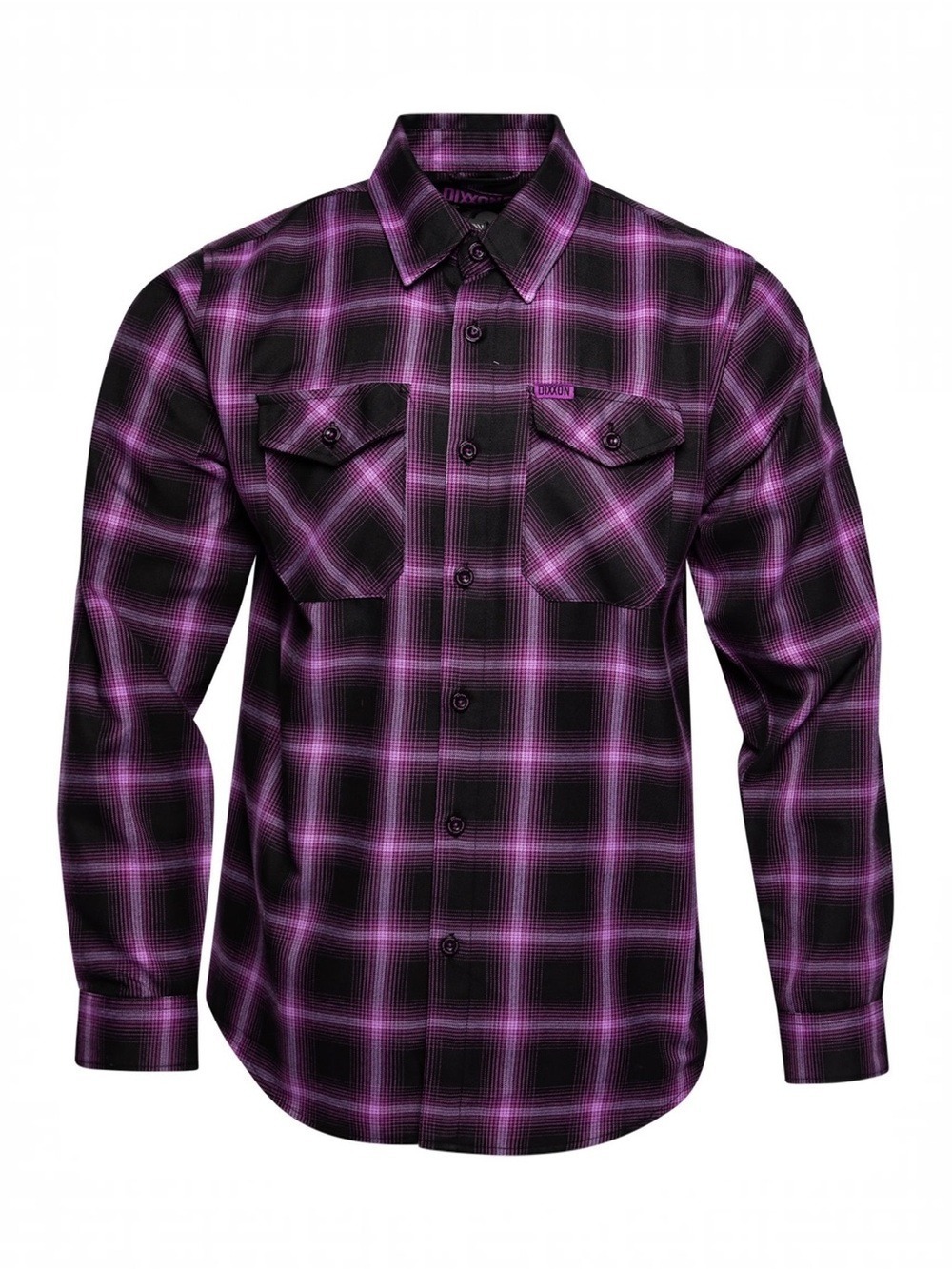 NWT Dixxon Flannel Company Argon Shirt Large Black Purple Plaid